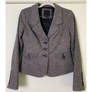 The Limited Womens Blazer Size 0 Grey Wool Blend